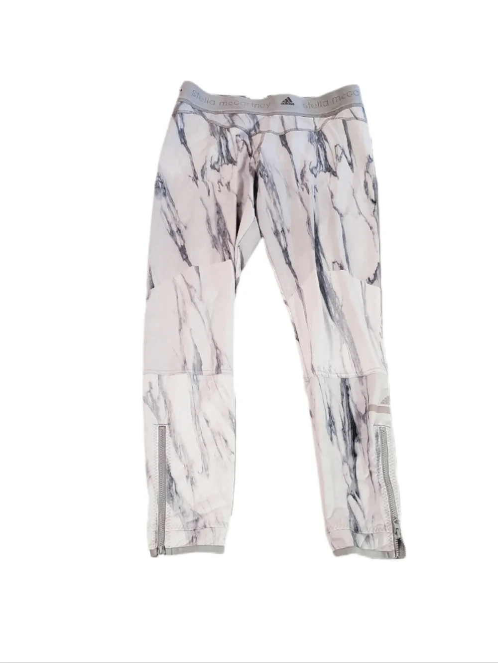 Adidas‎ By Stella McCartney Women's White Marble Ankle Leggings Medium